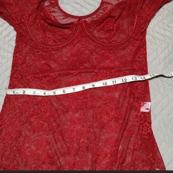 Othr Deep Red Lace Chemise - Picture 4 of 5
